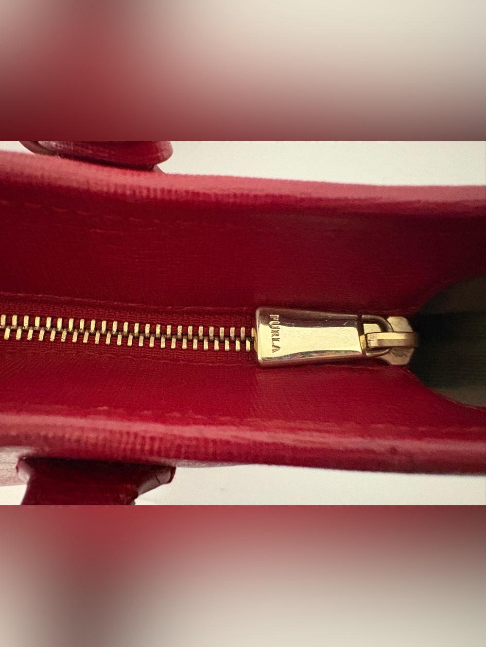 Furla Red Saffiano Leather Tote Bag / Read Description - Picture 5 of 16
